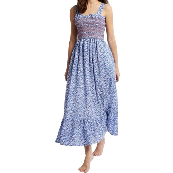 Mille Dresses & Skirts - Mille Dress Garden midi sleeveless floral blue size Large L